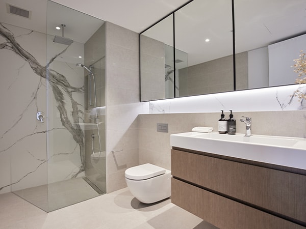 Europa Apartment bathroom with shower