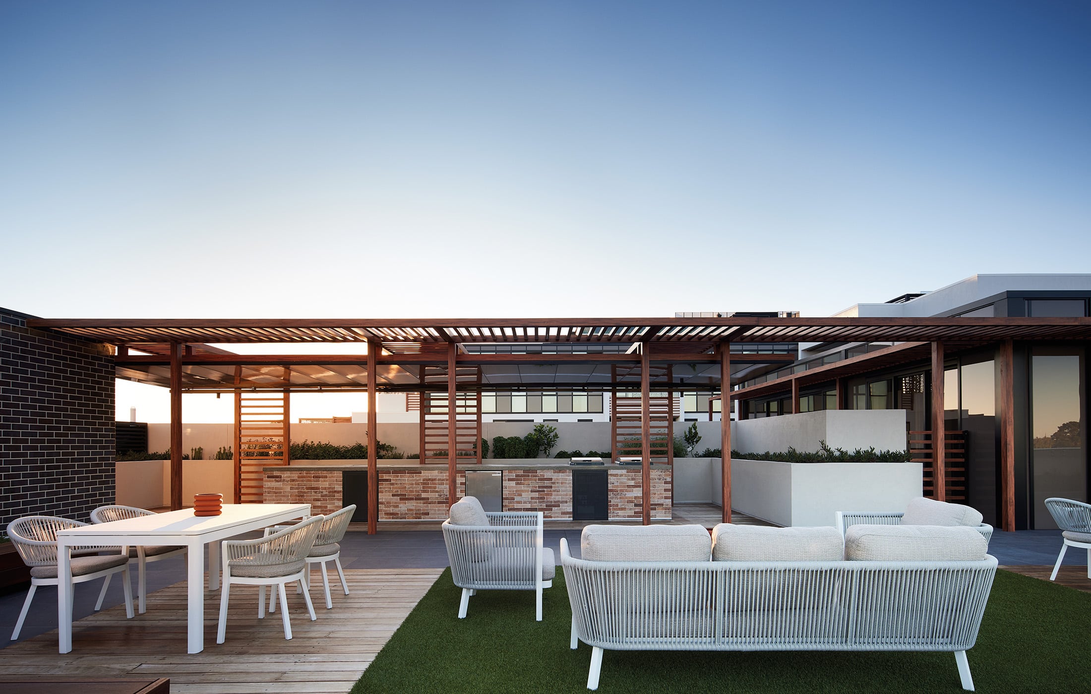 Europa open rooftop with bbq and seating